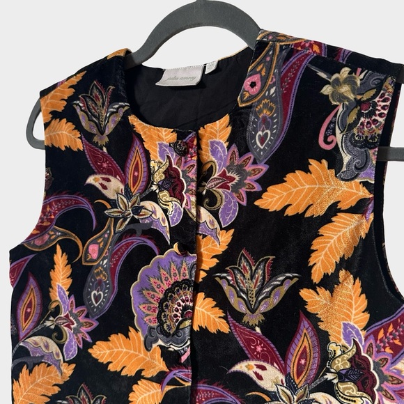 Julia Amory Blair Vest Top Velvet Noir Baroque Floral Size XS Boho Luxe - Picture 3 of 8